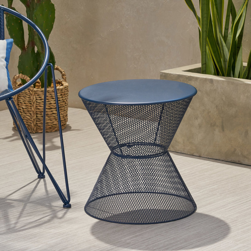 Table d'appoint - Option de bureau en fer, teinte bleu marine, 17,83 po de profondeur x largeur 18,67 po de hauteur, 5,75 lb, améliore le confort de vos meubles