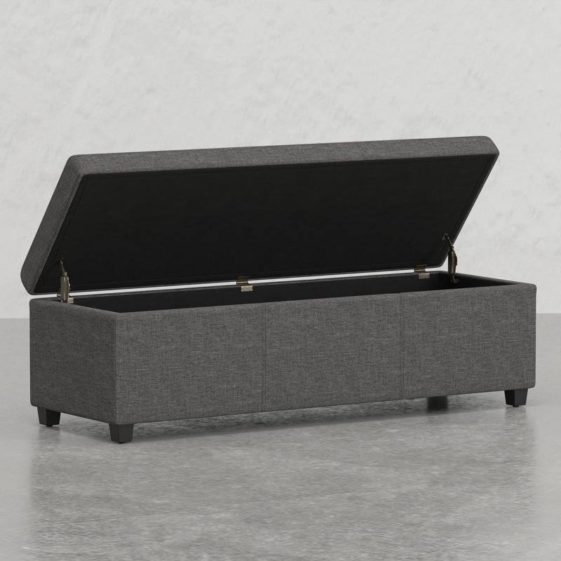 Lincoln Extra Spacious Storage Ottoman Bench, Gray