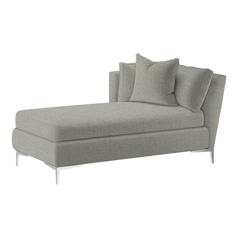 Aiden Chaise Lounge, Polished Stainless, Left Hand Facing, Dutton Indigo (Performance fabric) 1352-54