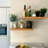 Pieced acacia wood shelf with live edge-1778507558