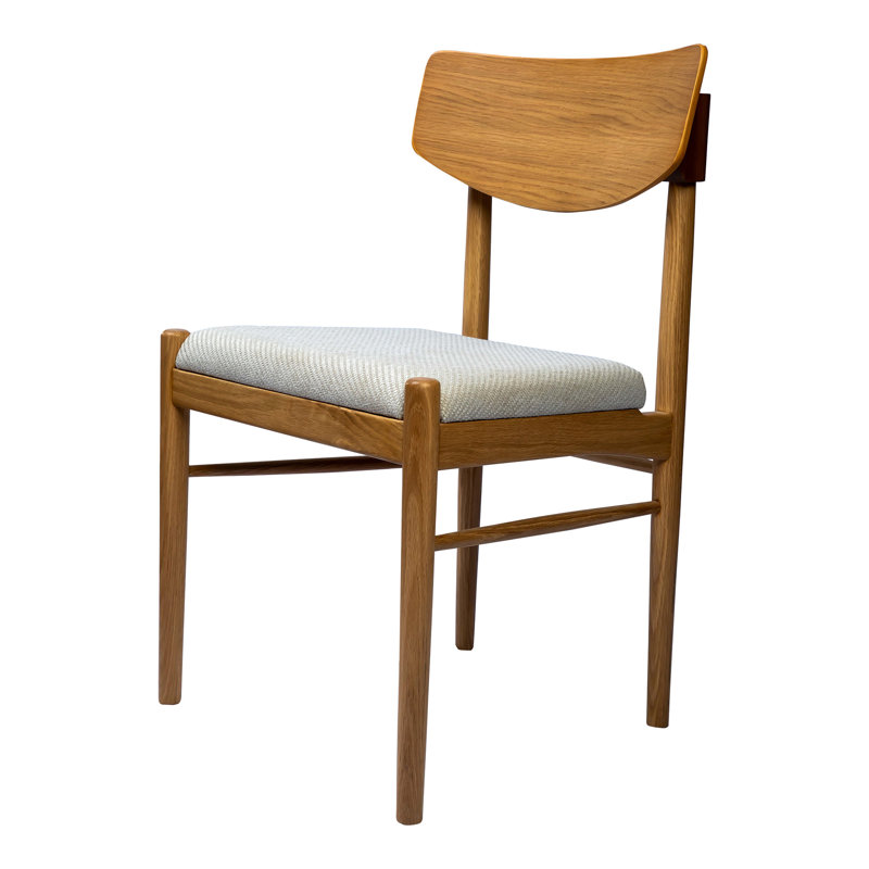 Chaise d'appoint à dossier ouvert en tissu blanc cassé et naturel