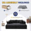 Méridienne double surdimensionnée 80,3 po Boneless, canapé-lit Boneless avec 4 coussins et canapé-lit en nuage pour le salon intérieur-1467064179