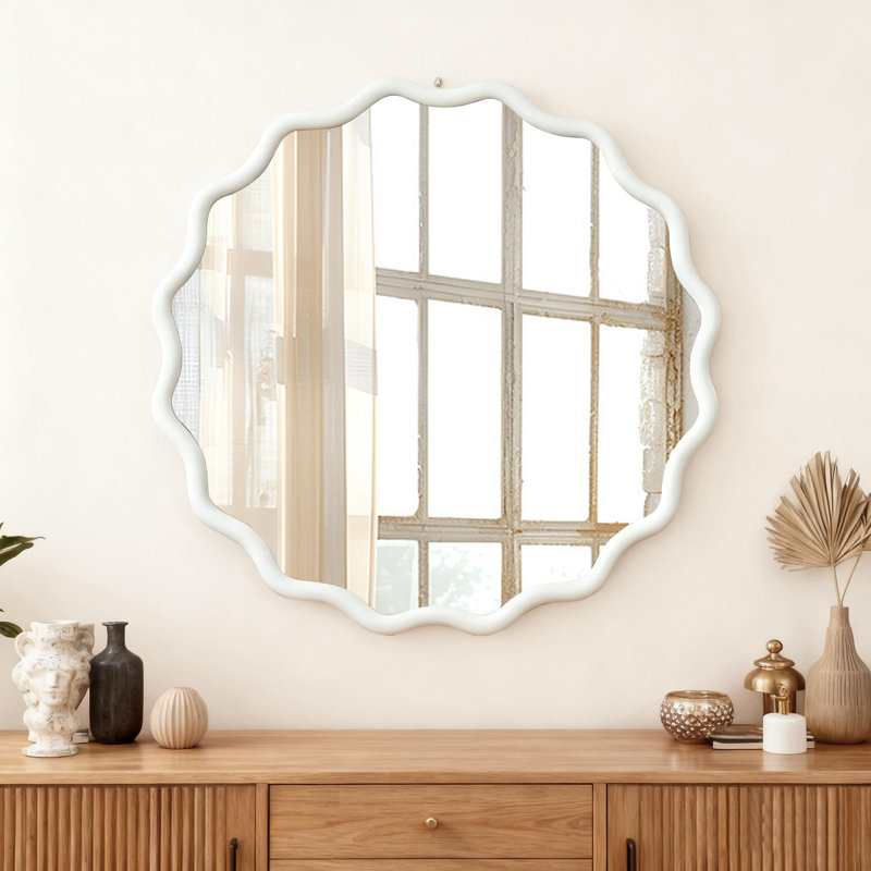 Miroir décoratif 30 pouces, Blanc, 30 po x 30 po