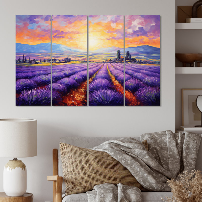 Vangogh - champs de lavande I 4 pièces
