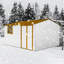 Abri de jardin en métal 12 pi x 10 pi blanc et jaune avec fenêtre