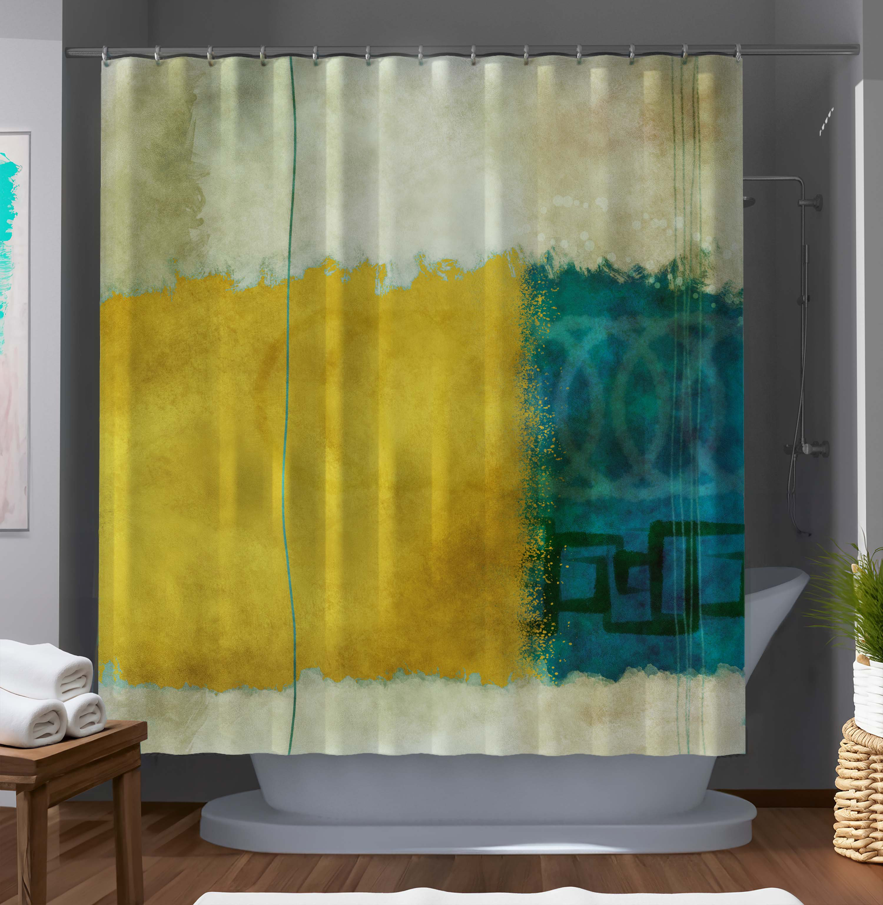 East Urban Home Danae Abstract Shower Curtain | Wayfair
