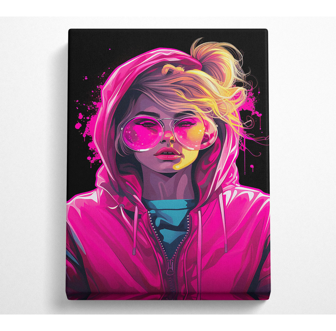 Brille Fashion Hoodie Punk - Wrapped Canvas Kunstdrucke