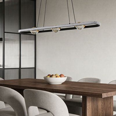 1-Black gold dimmable LED glass pendant light