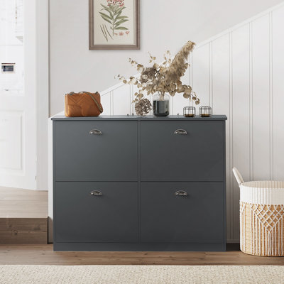 Smart And Functional Hidden Shoe Rack Cabinet With Multiple Drawers For Entryway, Foyer, Hallway, And Bedroom Organization