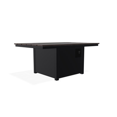36" x 54" Rustic Polymer Fire Table with Propane Shelf