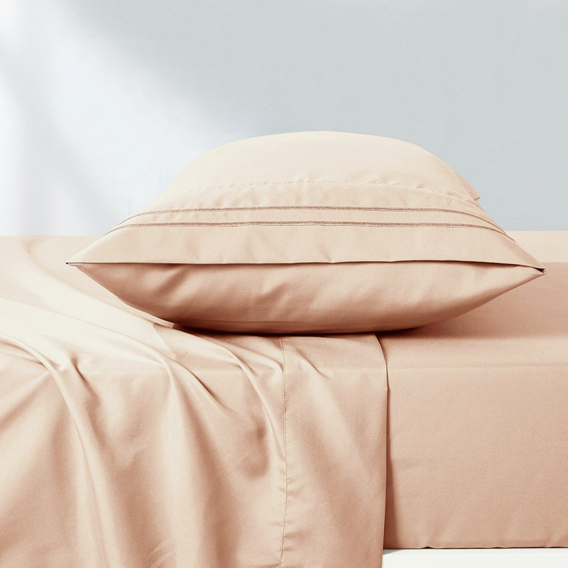 Luxe Peach Microfiber Sheet Set - Smooth Deep-Pocket Bedding For Elevated Bedrooms，Cal.King, Pink