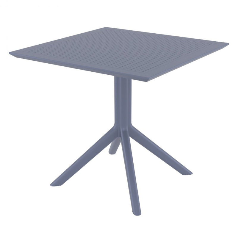 Table de salle à manger Farrah, Gris foncé, 31.5'' W x 31.5'' L x 29.5'' H, Non