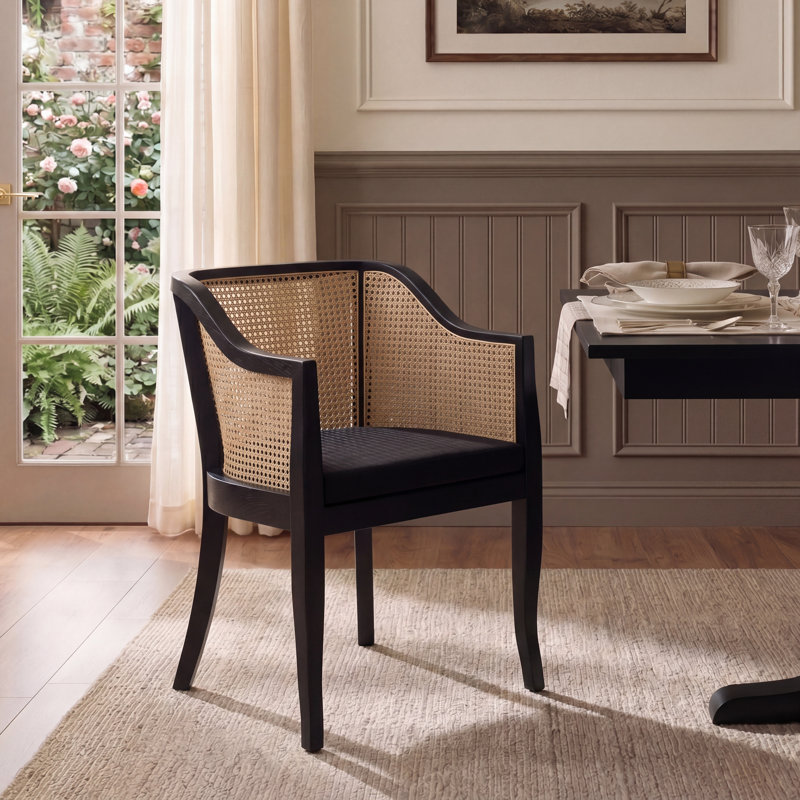 Fauteuil Kerwin, Noir / naturel / noir