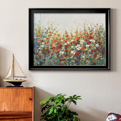 Garden In Bloom I - Vintage Botanical Print, Matted and Framed Under Acrylic Glass, Living Room and Dining Room Wall Art