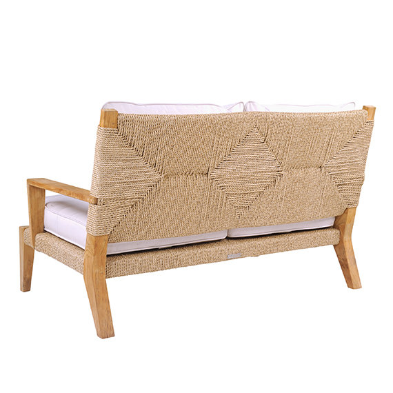 Hadley Outdoor 2 - Seat Loveseat, Fog, Hadley Natural Rope