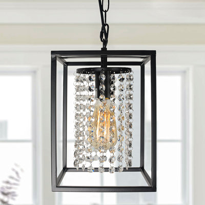 1-Light Cuboid Black Pendant