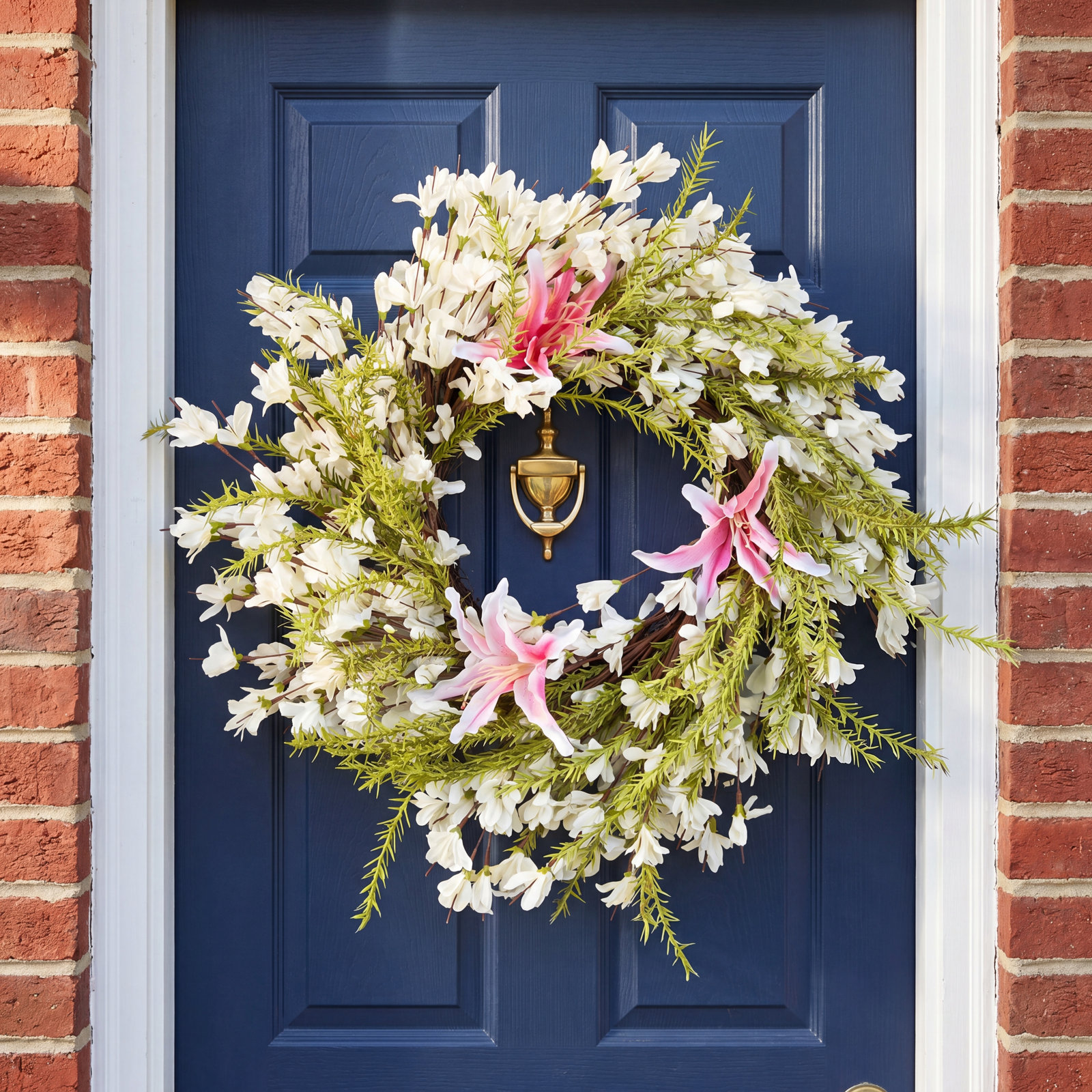 24" Handcrafted Forsythia Everyday Wreath