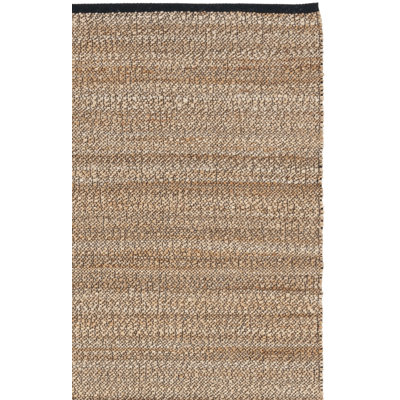 Tapis en jute / coton naturel à tissage plat en fibres naturelles brun naturel