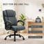 Grand et grand fauteuil de bureau de direction à haut dossier, fauteuil de travail pivotant en tissu respirant en lin avec rembourrage en éponge épaisse, hauteur réglable et fauteuil à bascule