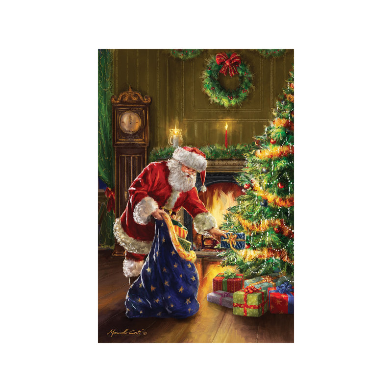 Santa At Tree Sack by Marcello Corti - Wrapped Canvas Print, 66.04 cm H x 45.72 cm W x 1.91 cm D