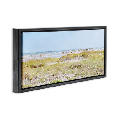 Eastern Beach Grass Grey Framed Floater Canvas Wall Art by Stede Bonnett