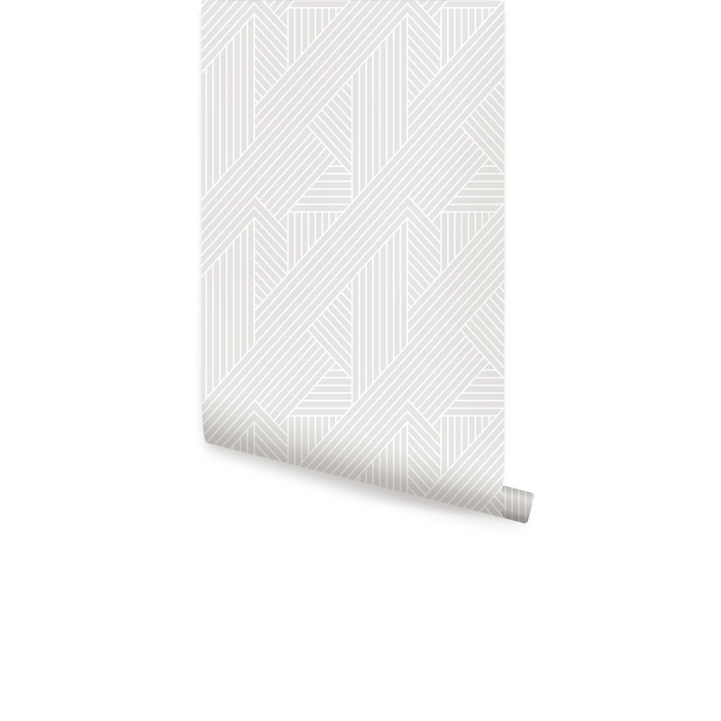 Carrelage de papier peint Williamstown, Gris, L 2 pi x L 18 pi