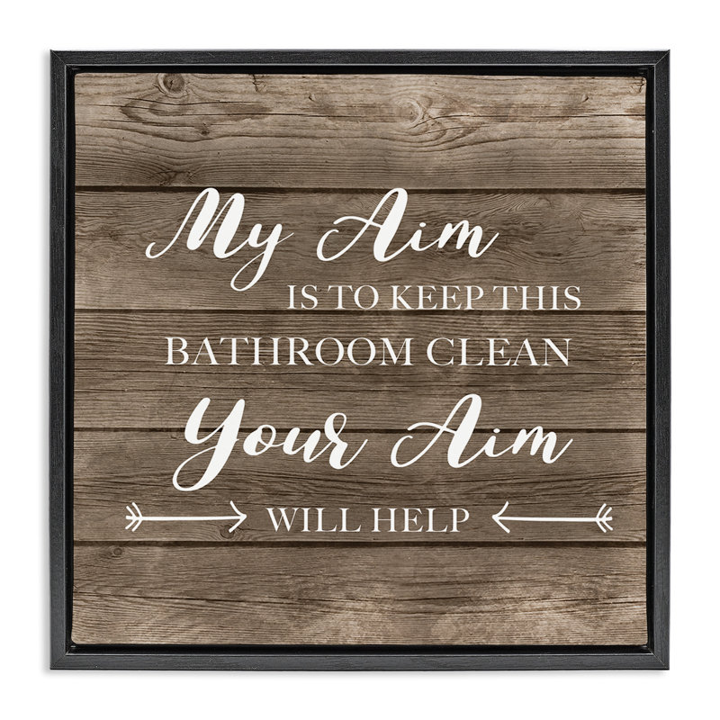 Sassy Your Aim Toilet Cleanliness, Jet Black Floater Frame, 25" H x 25" W
