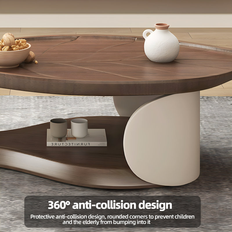 No Assembly Required Unique Design Leaf Shaped Coffee Table