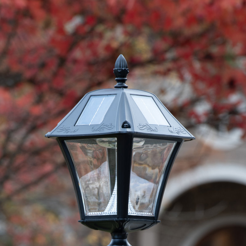 Baytown II Black Solar Powered LED 3in Fitter, Pier, Wall Outdoor Light