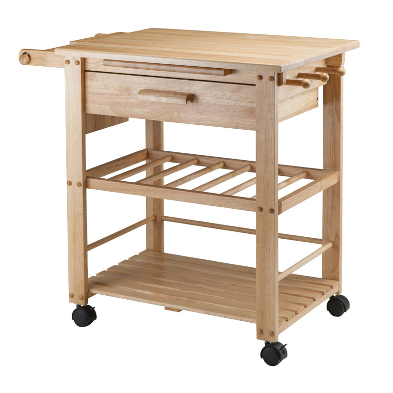 Chariot de cuisine avec plateau en bois Schulenburg
