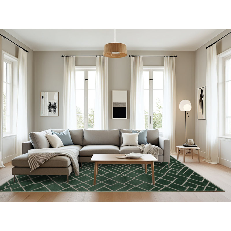 Tapis vert en treillis lavable à la machine, Rectangle 6 pi x 9 pi
