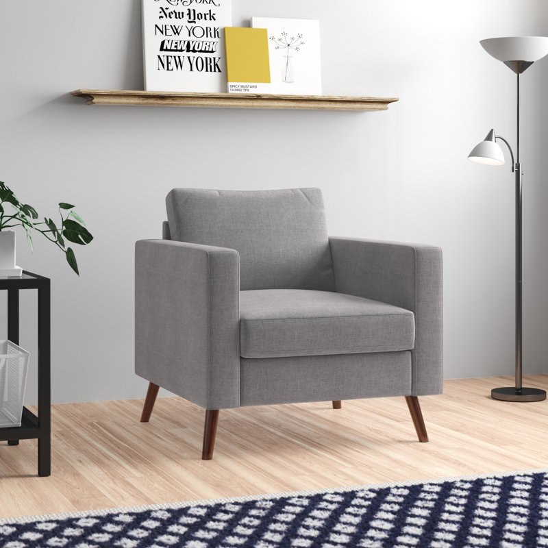 Fauteuil en polyester Essex Street, Polyester gris clair