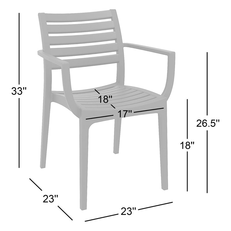 Chaise de salle à manger empilable pour patio Melissus, Taupe