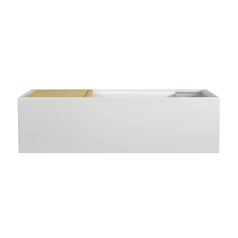 DUCASSE FIRECLAY KITCHEN WORKSTATION, 36",, Polished White