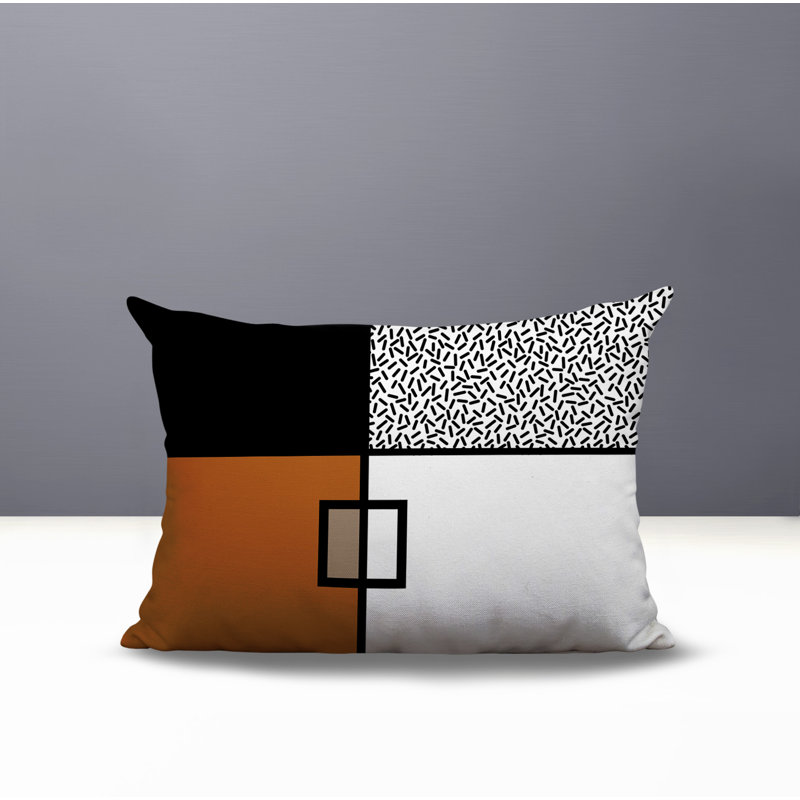 Coussin lombaire réversible intérieur / extérieur Looma, Rectangle H 18 po x l 25 po, Orange