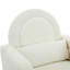 Chaise berçante d'appoint blanc crème, confort à grande échelle, dossier et cou ergonomiques, fauteuil en velours à texture douce avec structure, coussin complémentaire, polyvalence esthétique pour votre maison