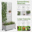 Boîte à fleurs d'extérieur individuelle en métal rectangulaire avec treillis pour plantes grimpantes-92430644-74142142