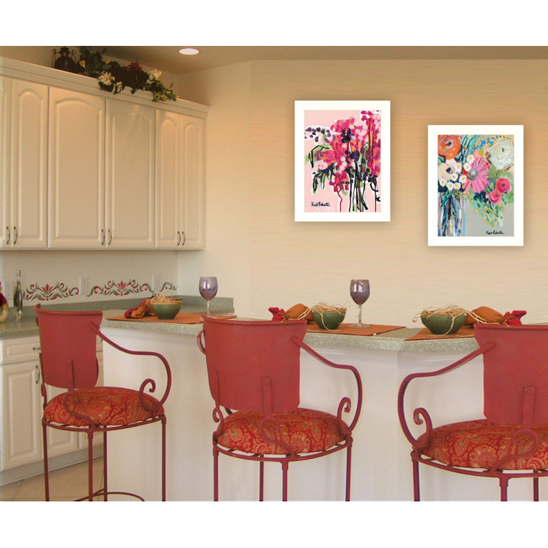 Ensemble de deux fleurs de jardin, impression murale