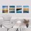 «White Vibrant Blue and Orange Sunset Ocean Sea», impression sur papier 4 pièces-97782331-97782330