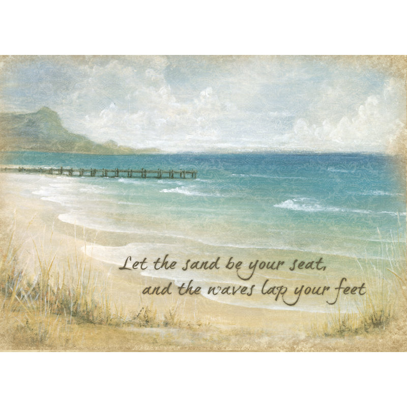 Sand Beach Scene - Wrapped Canvas Painting, 51cm H x 76cm W x 3.8cm D