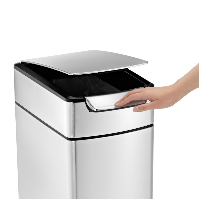 Simplehuman 40L Slim Touch-Bar Bin, Brushed Stainless Steel