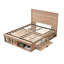 Lit plateforme moderne en bois de style champêtre avec tête de lit à panneaux et système de rangement à trois zones, Queen, chêne clair-1112616338-1112616351