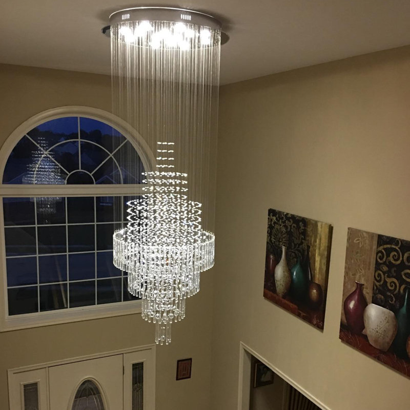 18-light Large Modern Luxury Crystal Chandelier Raindrop Flush Mount Ceiling Light