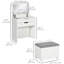 Ensemble de coiffeuse, bureau de coiffeuse avec miroir rabattable, blanc