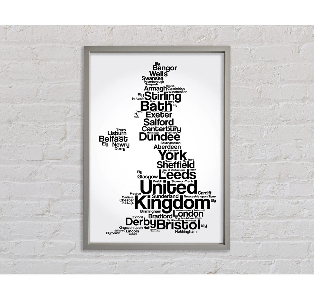 Towns In The UK - Einzelner Bilderrahmen Typografie auf Leinwand