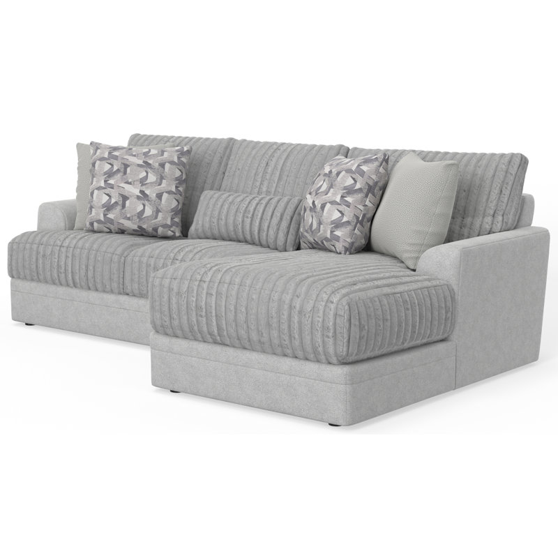 Titan - Canapé-lit 2 pièces avec sièges confortables et 5 coussins décoratifs inclus, Orienté à droite