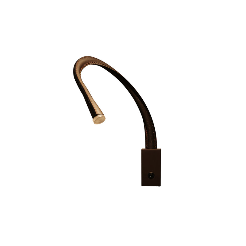 Flexiled Ap Leather with Switch 1-Light Spotlight, Satin Bronze, Dark Brown, 23.6"H x 4"W x 2"D