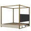 Lit plateforme à baldaquin avec tête de lit et structure en métal Upholstery-2141550092