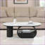Table basse ovale en métal 47,24 po avec tiroir de rangement et pieds réglables pour le salon-302806192-302806194