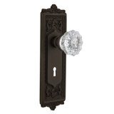 Egg & Dart Plate with Decorative Keyhole and Crystal Door Knob